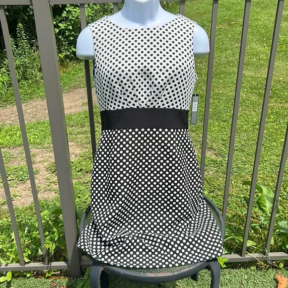 Tahari | Dresses | Nwt Tahari Arthur S Levine Black White Polka Dot  Sleeveless Dress Size | Poshmark